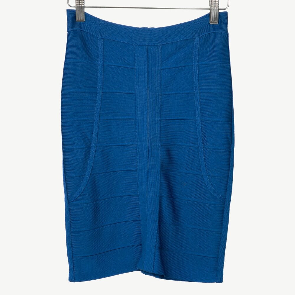 Herve Leger Elias Blusaphire Bandage Pencil Skirt